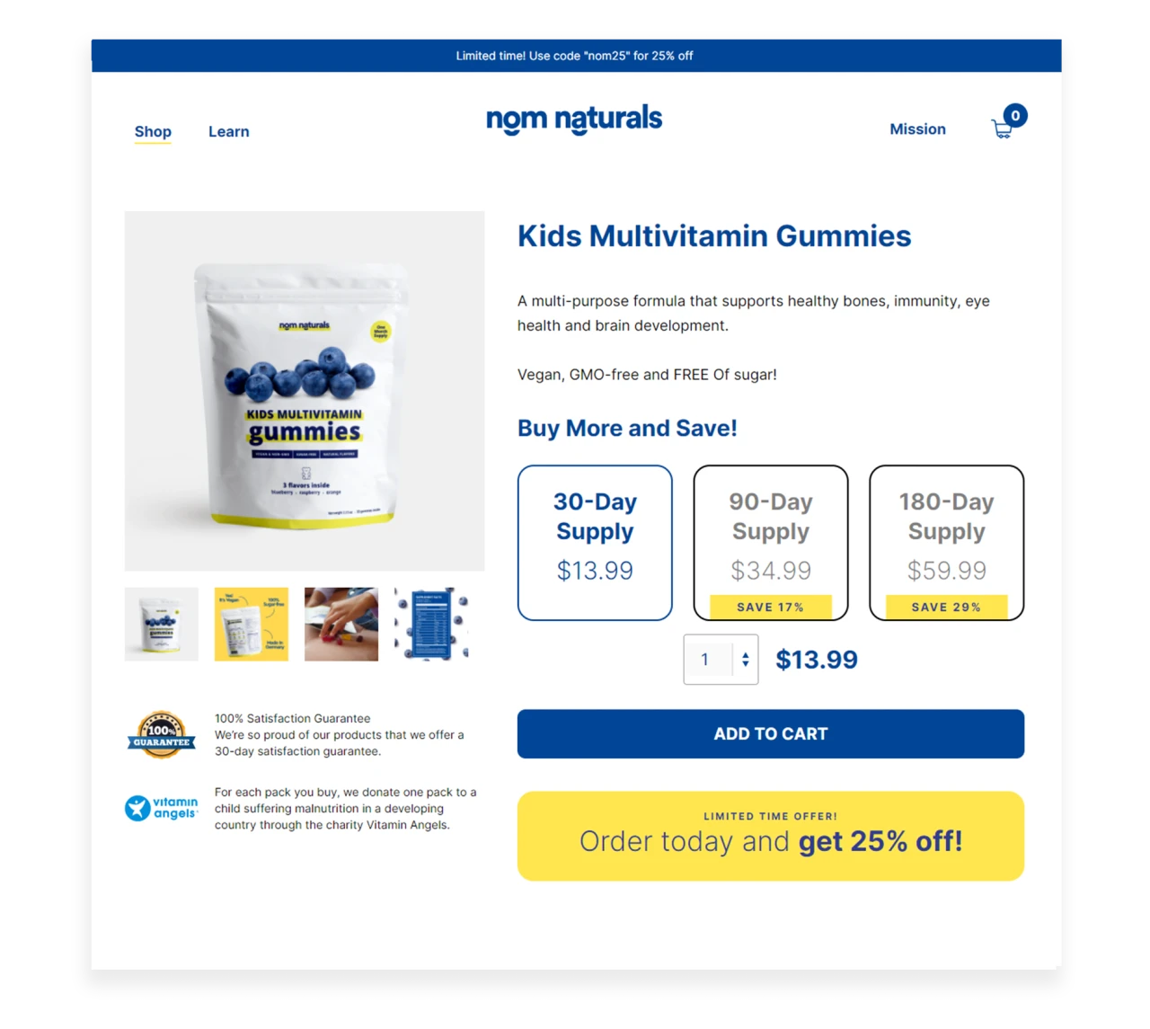 Nom Naturals — website design