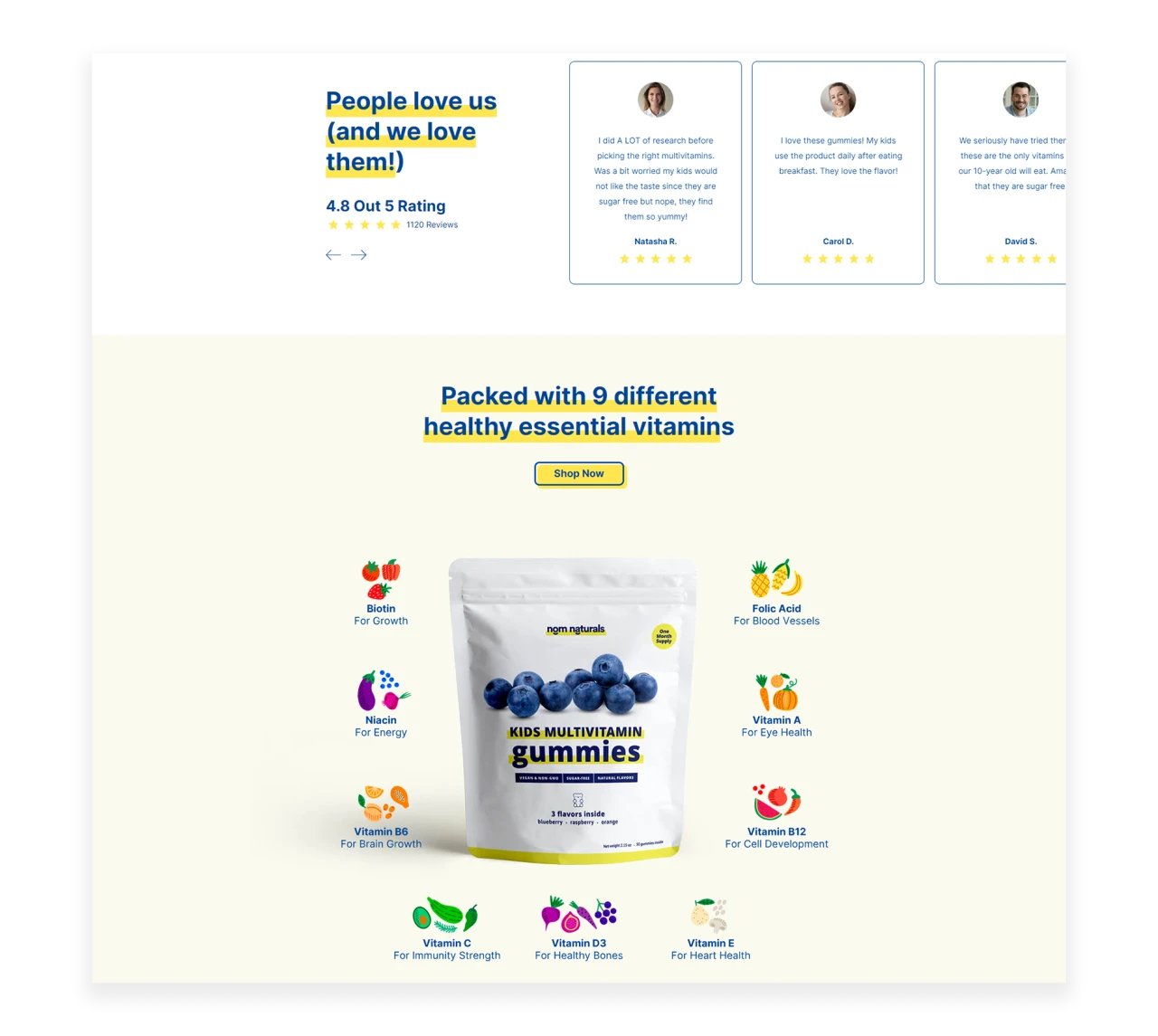 Nom Naturals — website design