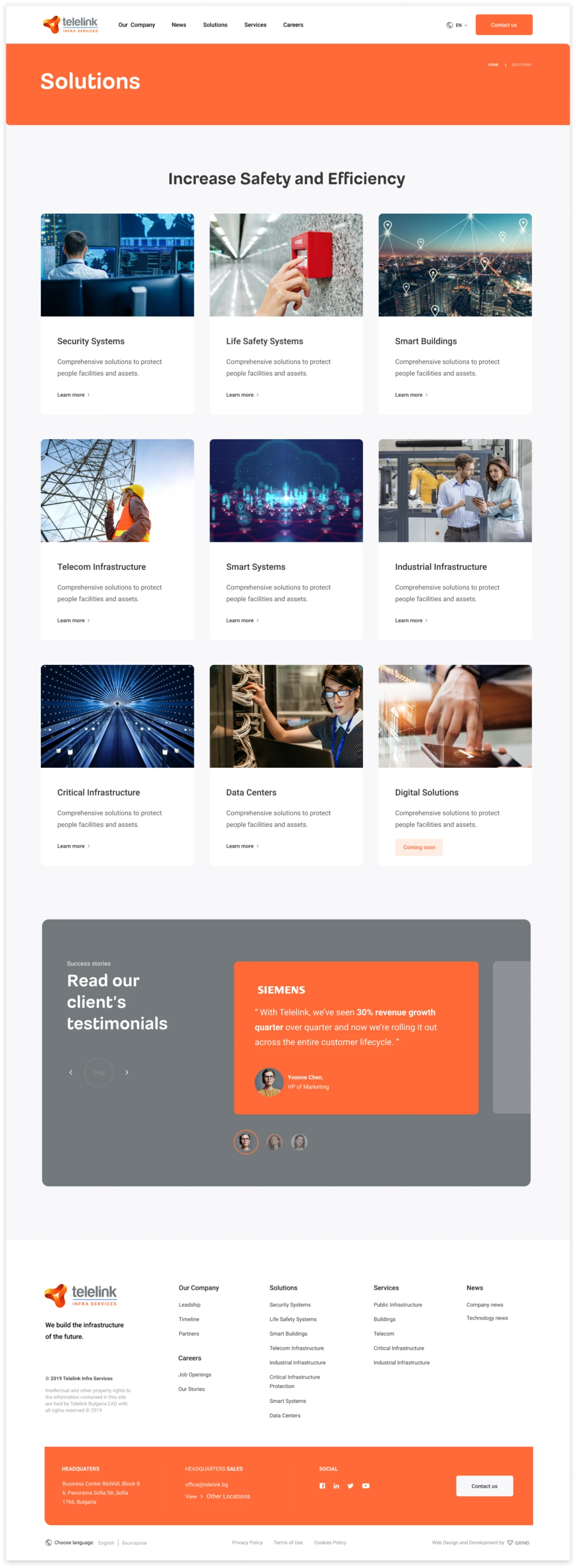 Telelink Infra Services — website design