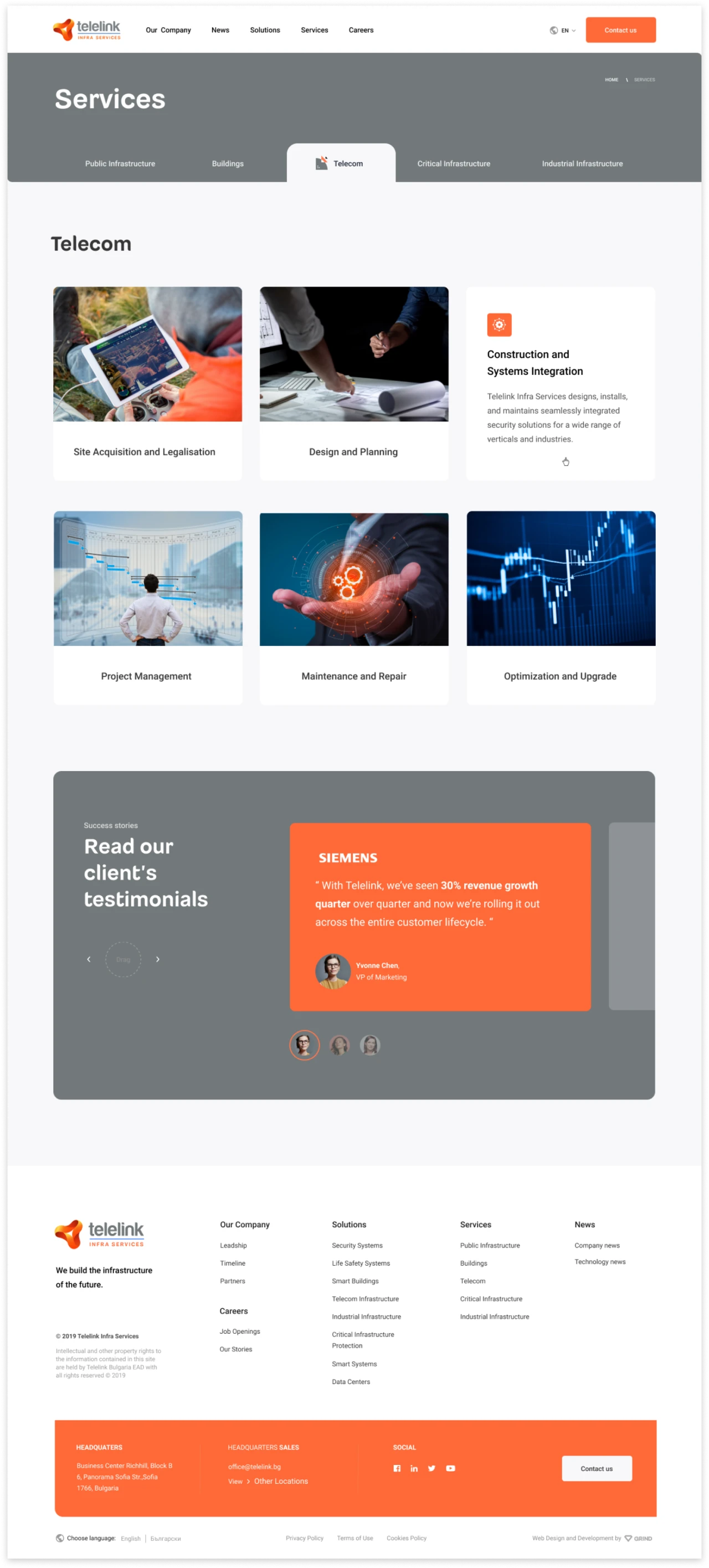 Telelink Infra Services — website design