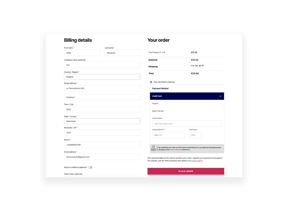 Reach WooCommerce Plugin — website design