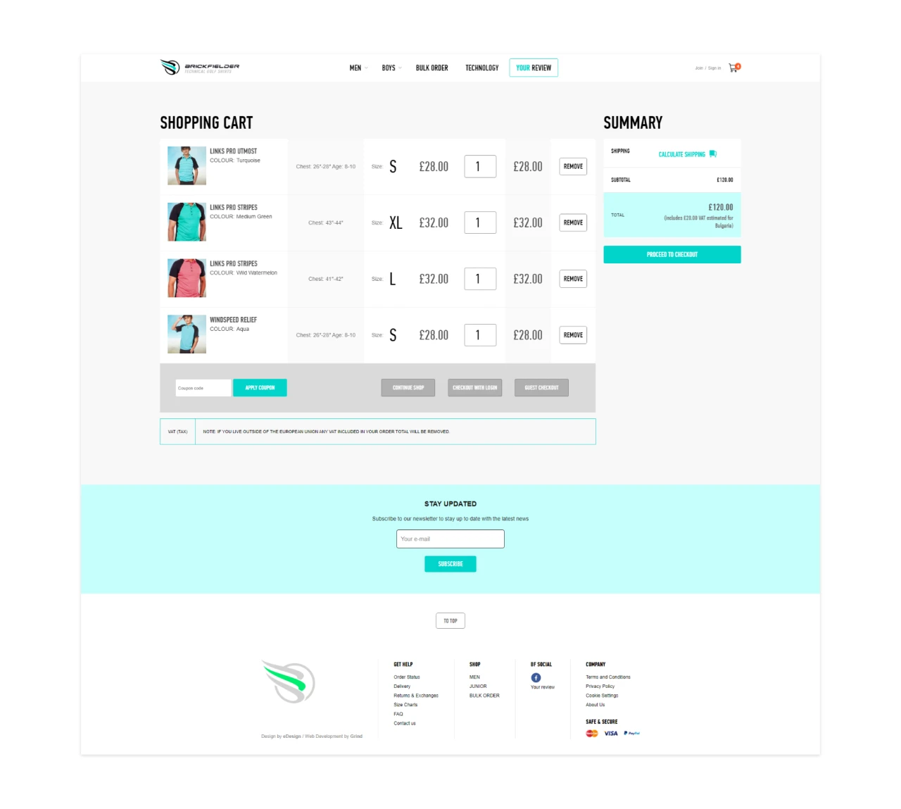 Brickfielder — website design