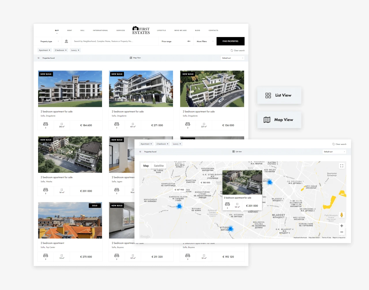 First Estates — website design