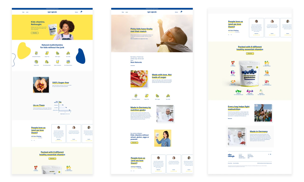 Nom Naturals — website design