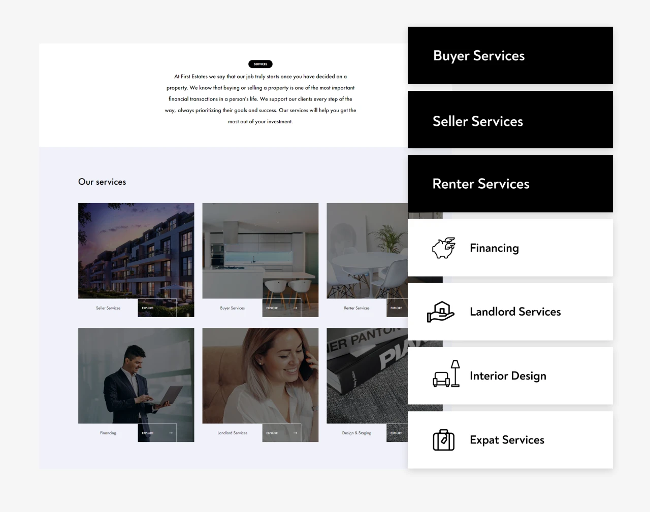 First Estates — website design
