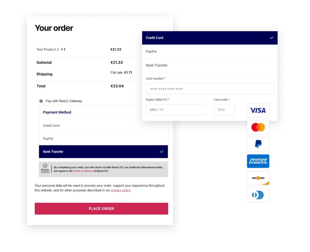 Reach WooCommerce Plugin — website design