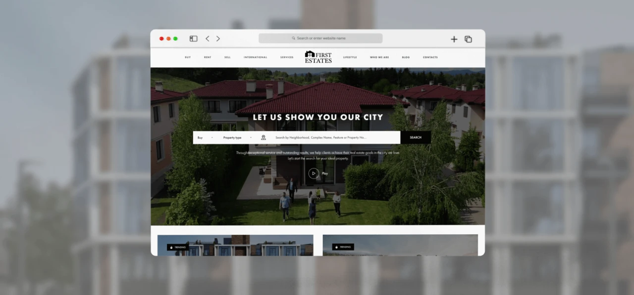 First Estates — website design
